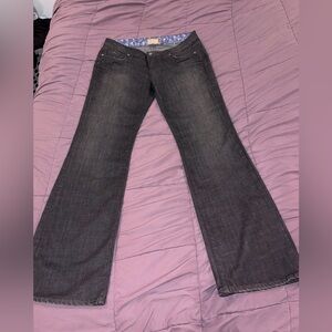 PAIGE Women's Dark Gray/Black Bootcut Jeans Size 32 Tall